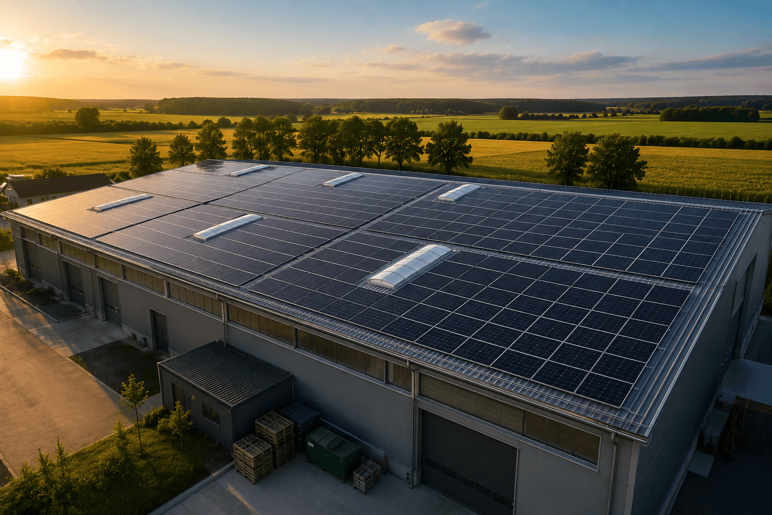 Photovoltaikanlage auf einem Einfamilienhaus in Vorpommern Modernes Einfamilienhaus mit Photovoltaikanlage in typisch vorpommerscher Umgebung